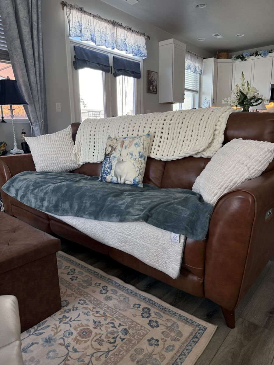 Brown Leather Reclining Sofa Couch Loveseat Living Room Furniture