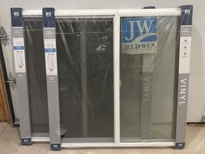 $200 LESS THAN LOWE'S! BRAND NEW (SET OF 2) Jeld-Wen 48”X48" Sliding Vinyl Windows