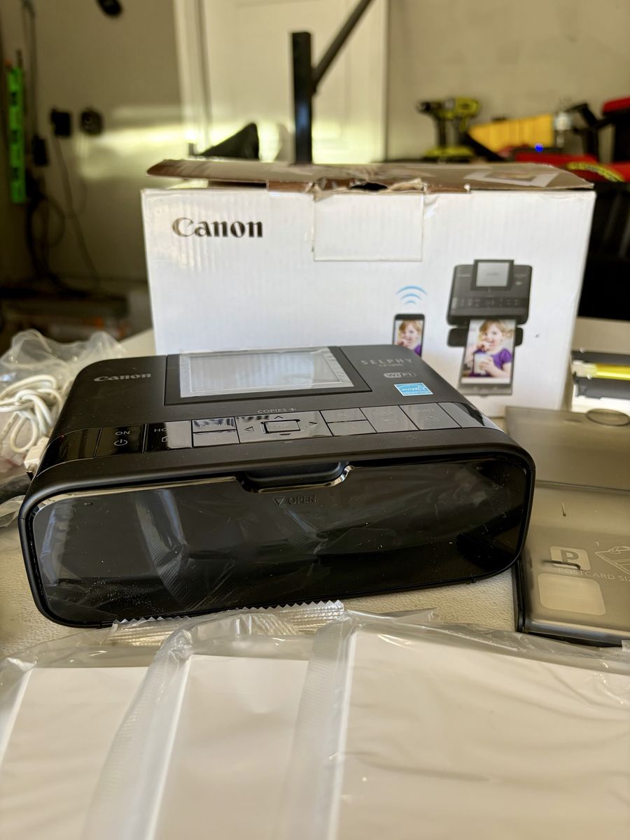 Canon SELPHY CP1300 Compact Photo Printer - Black, Wireless, Portable, Used Excellent Condition