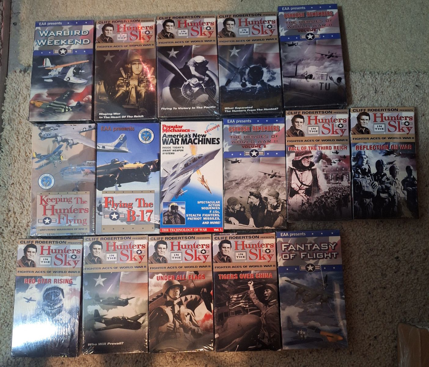 Hunters in the Sky - Fighter Aces of World War II & Others.  16 total VHS.