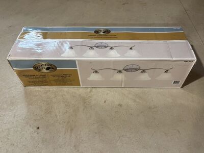 HALF PRICE OF HOME DEPOT! BRAND NEW IN BOX Hampton Bay 4-Light Bathroom Vanity Light Fixture In Brushed Nickel