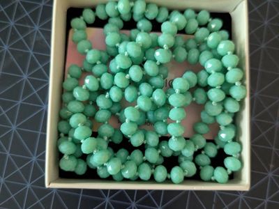 mint green bead necklace