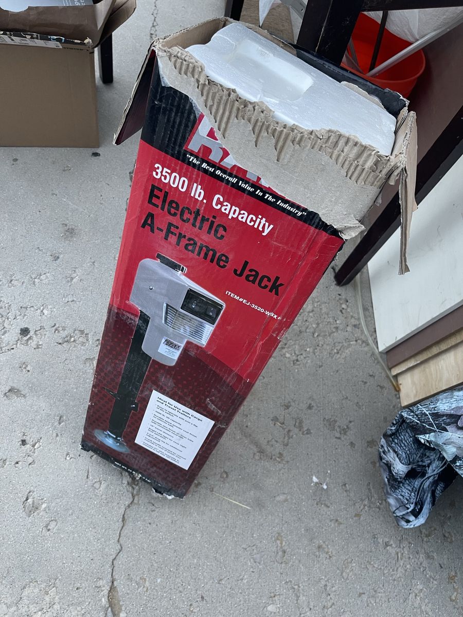 Husky 3500 lb. Electric A-Frame Jack for Cargo & Travel Trailers - New in Box