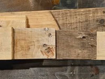 Boxes of reclaimed pallet wood boards (for interior design)