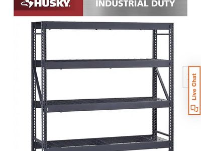 Husky Industrial Duty 4-Tier Steel Garage Storage Shelving Unit, Black, Used