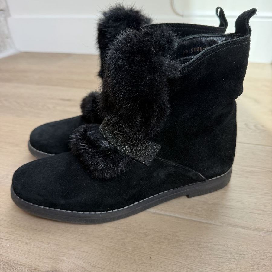 Black Suede Ankle Boots size 41( US11)