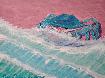 Blue Crab - Acrylic Painting