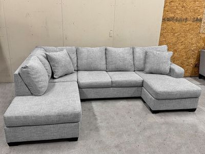 Delivery Available- U Shaped Gray Sectional Couch