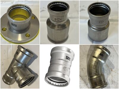 90%+ OFF! New Viega MegaPress Stainless Steel Pipe Fittings - For Industrial Applications - Press-Fit Ends