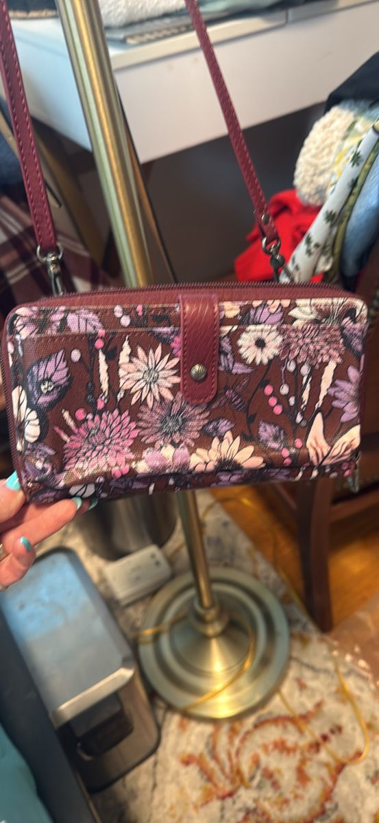 Sakroots Brown Floral Wallet Wristlet