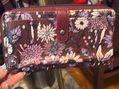 Sakroots Brown Floral Wallet Wristlet