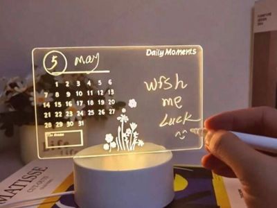 3D Acrylic LED Night Lamp USB Calendar Memo Board Small Accent Lamp Home Decor