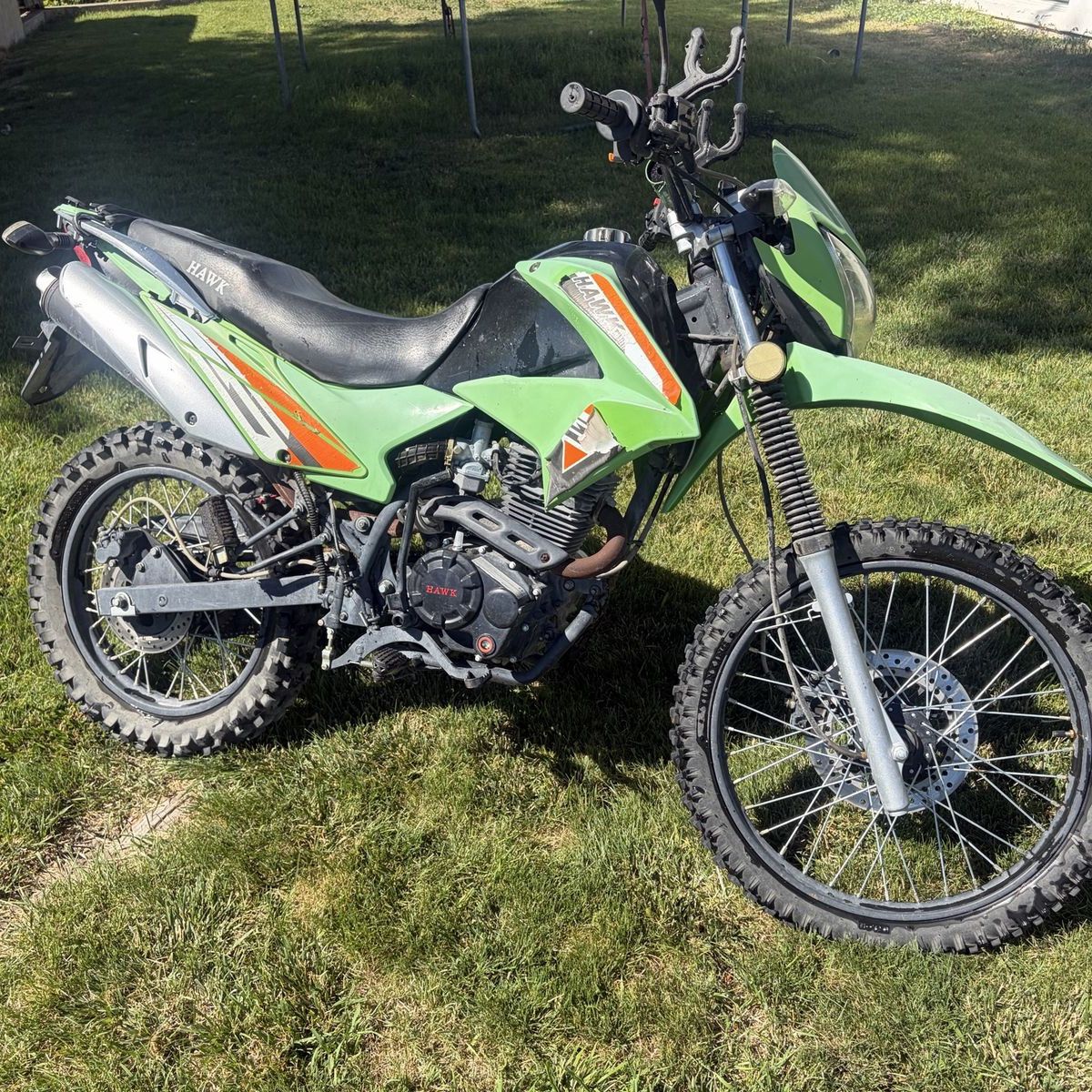 Hawk 250cc Dirt Bike Green Off-Road Motorcycle