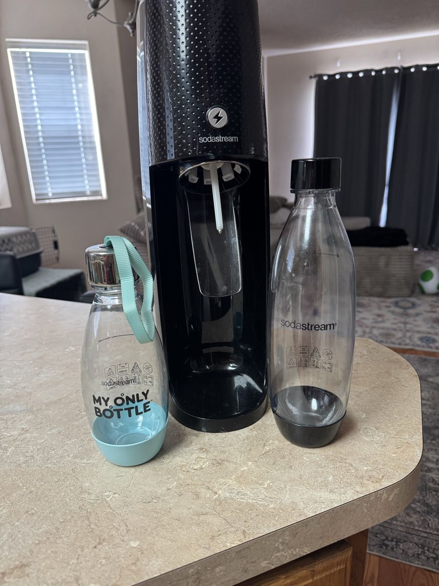 SodaStream Sparkling Water Maker with Two Bottles Used