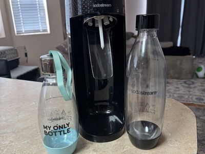 SodaStream Sparkling Water Maker with Two Bottles Used