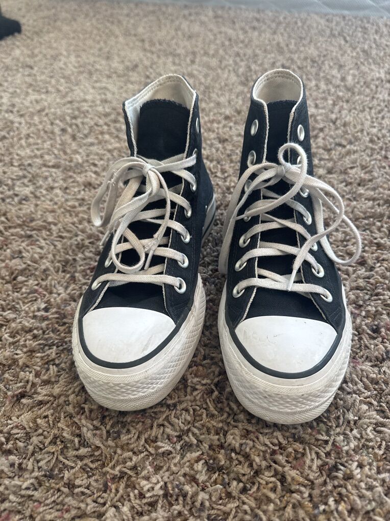 Black platform converse size 5