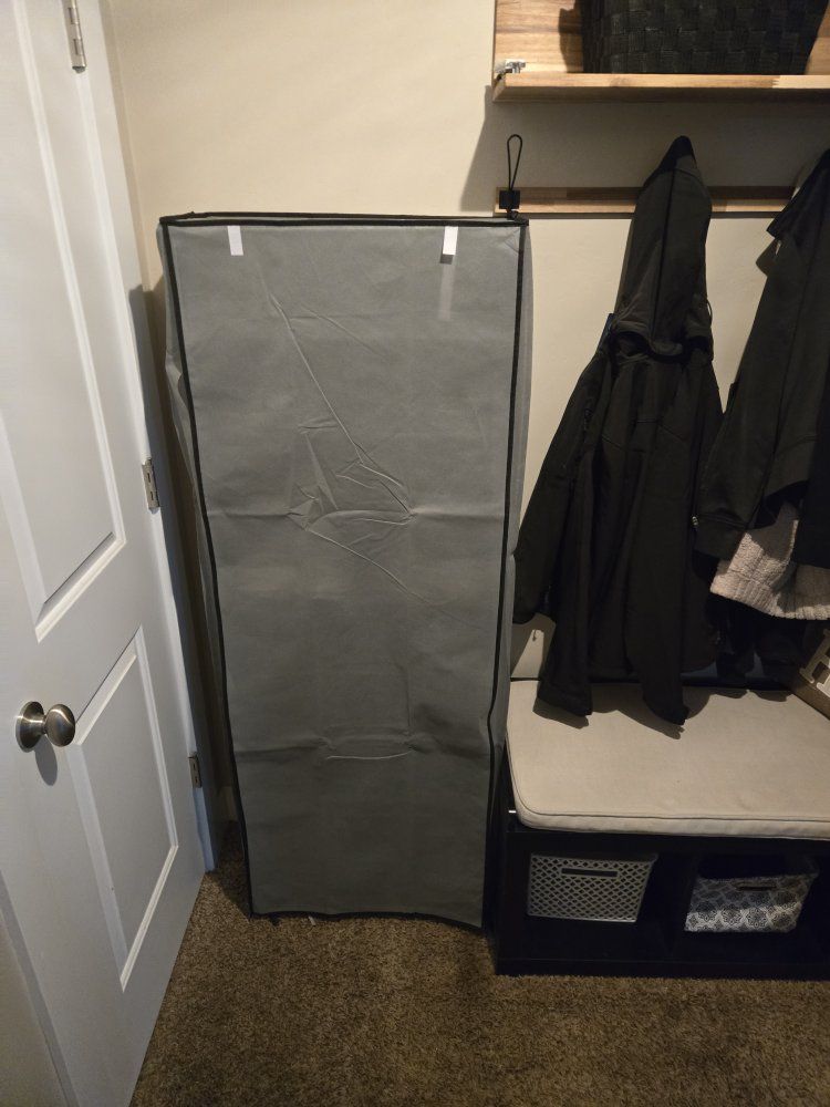 Gray 9-Tier Fabric Shoe Rack Storage Organizer with Dustproof Cover
