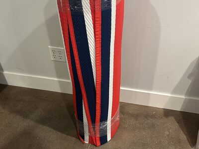 New 9x18 Red White Blue Striped Outdoor Camping Rug