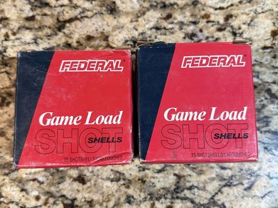 Federal Game Load Shot Shells, 20Ga, 2 3/4"", 7/8oz shot, 7 1/2 shot