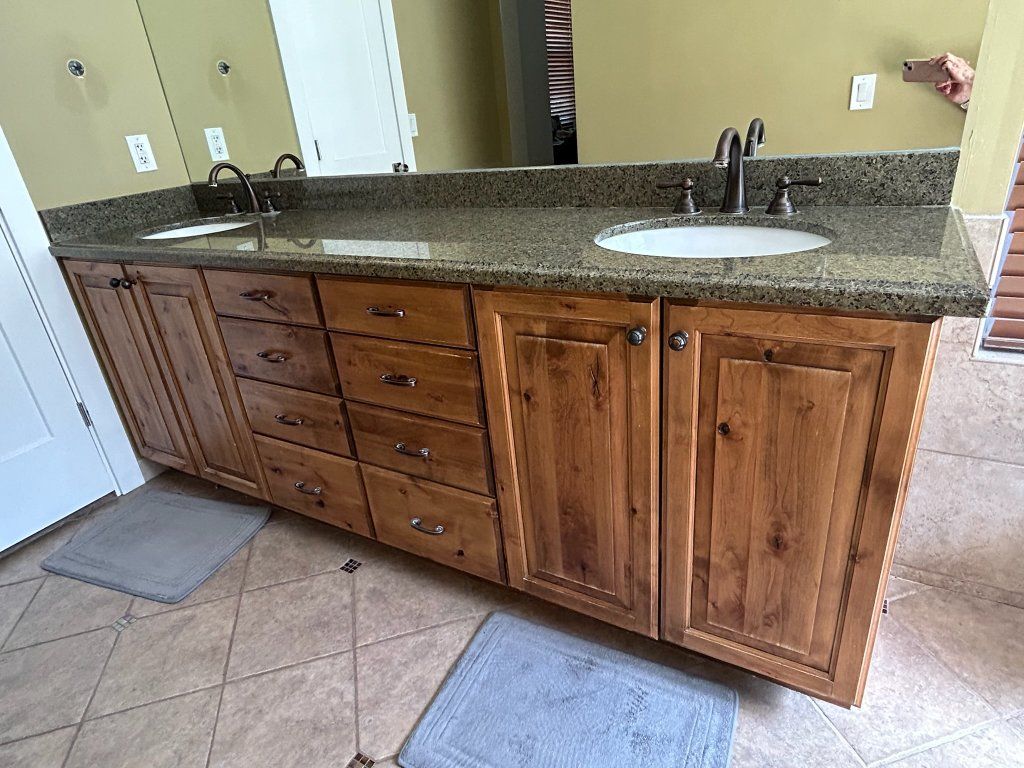 Bathroom Vanity Knotty Alder 97 inches