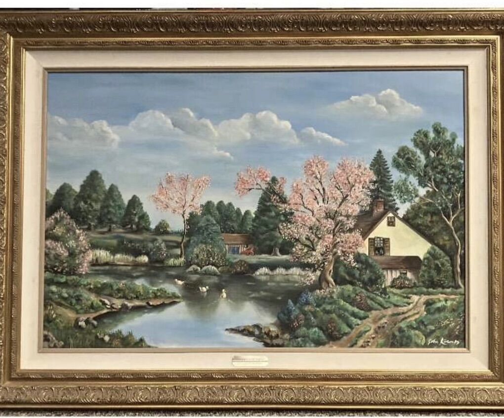 Vintage Oil Painting with Frame/Springtime