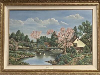 Vintage Oil Painting with Frame/Springtime