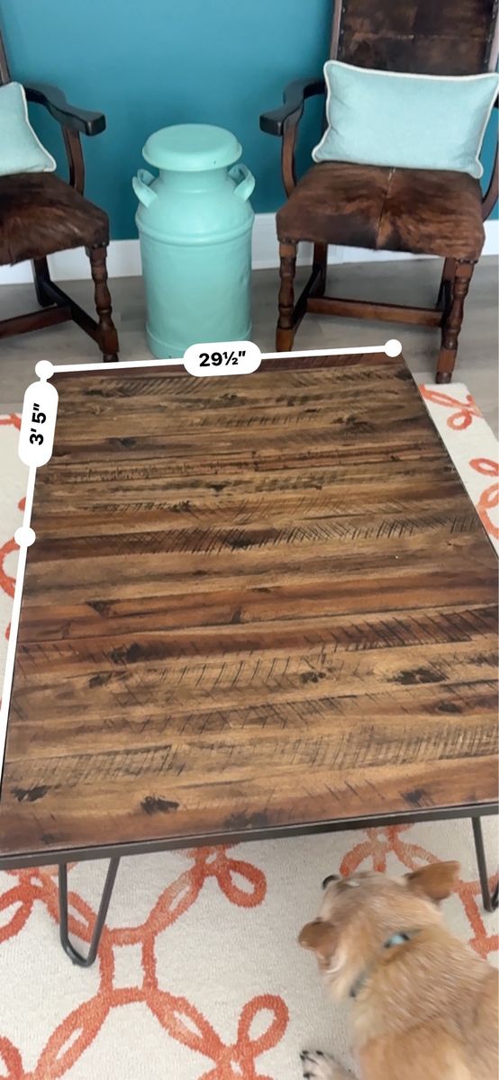 Wood and wrought iron coffee and end table