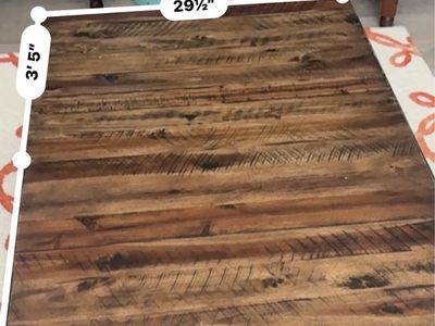 Wood and wrought iron coffee and end table