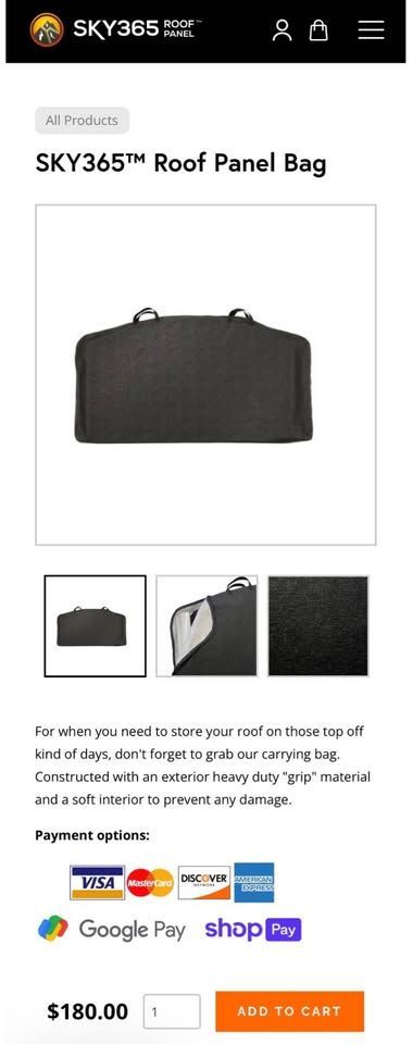 SKY365™ Roof Panel Bag