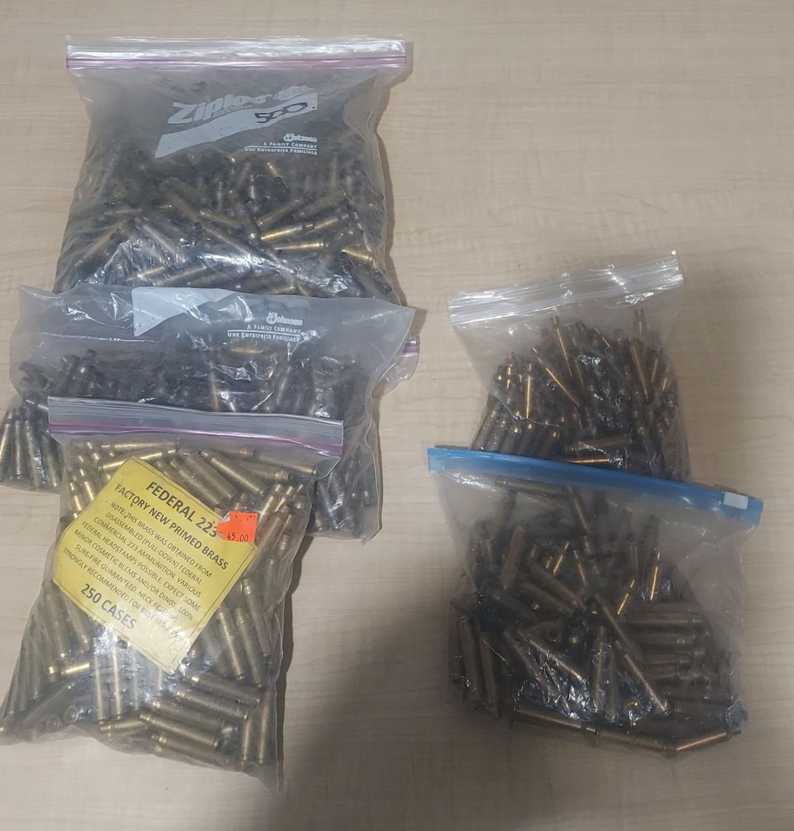 .223/5.56 Brass Cases Most Primed + Lead Bullets