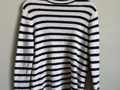 J. Crew Navy And Cream Striped Sweater