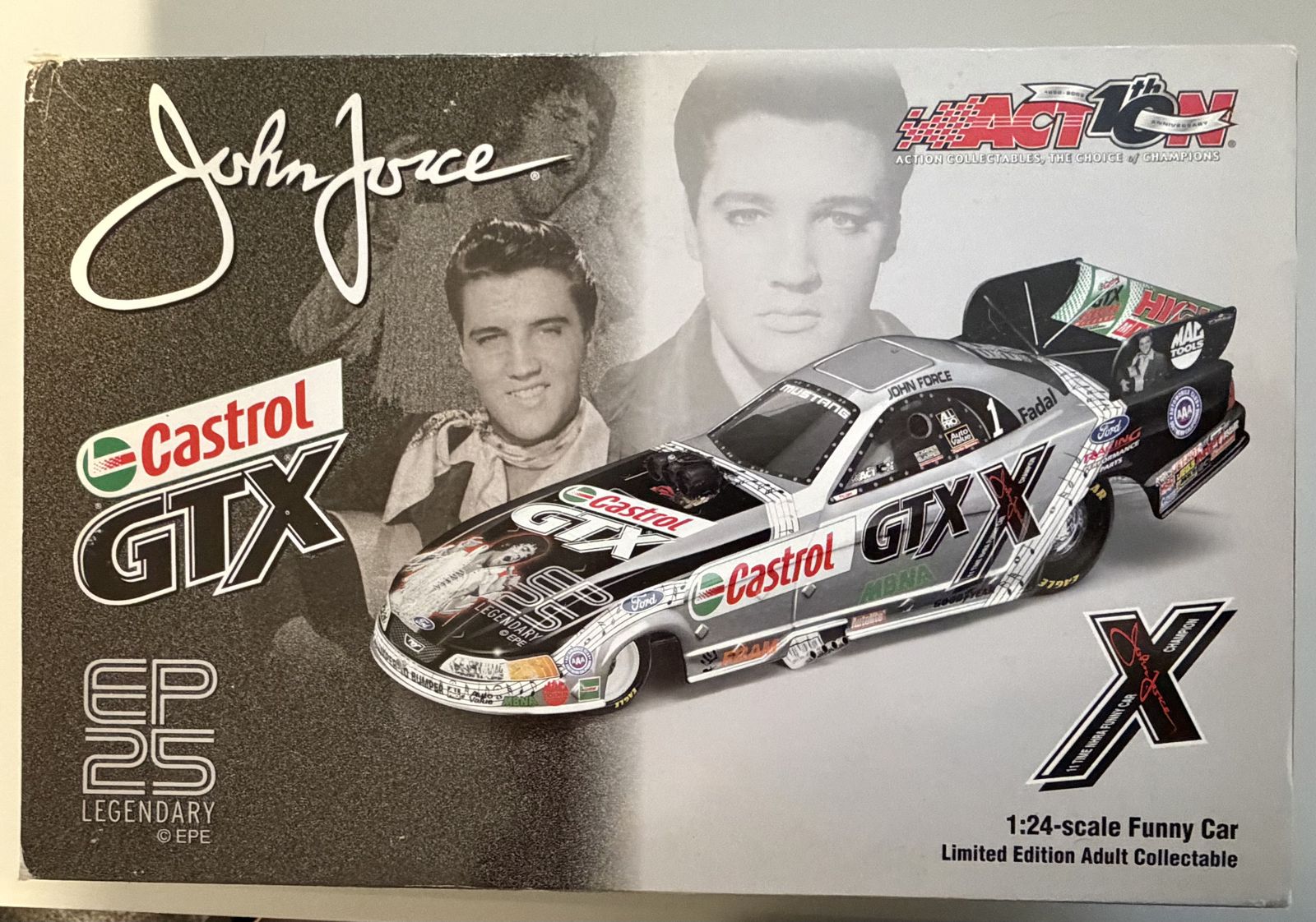 ELVIS Presley Castrol GTX John Force Diecast Model Car Funny Limited Edition 2002
