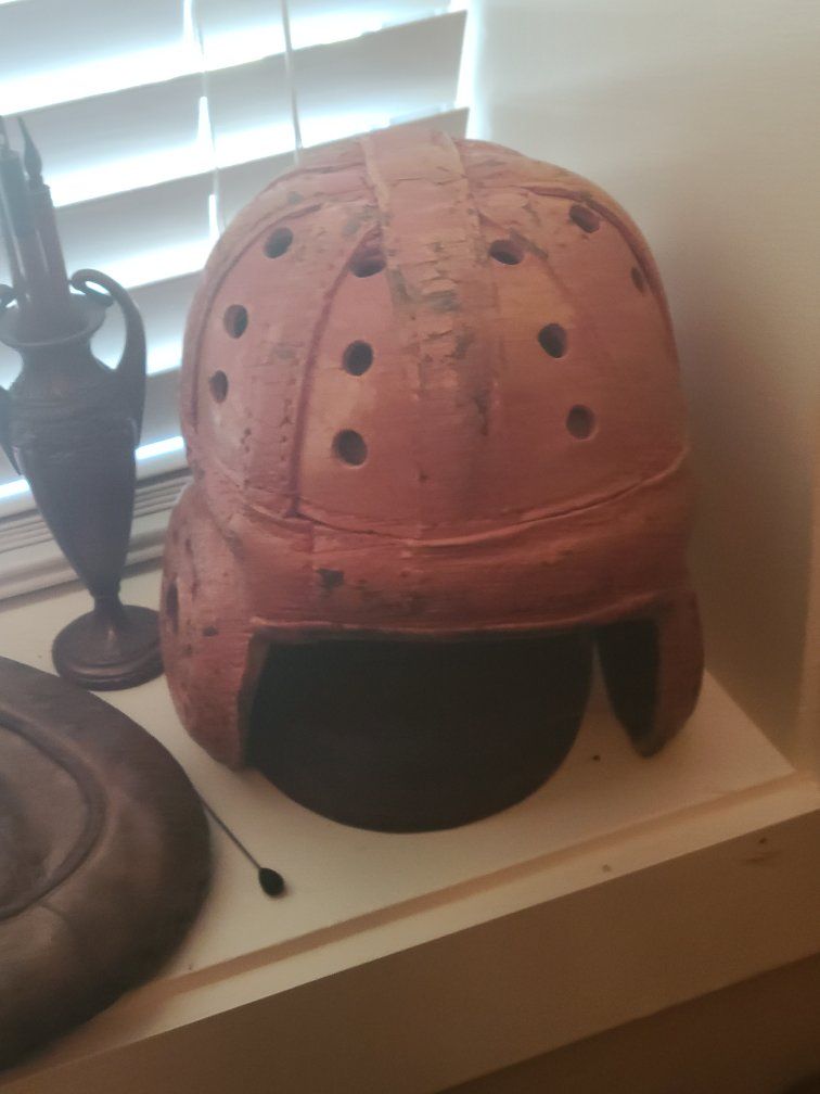 Vintage Leather Football Helmet Collectible Decor
