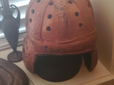 Vintage Leather Football Helmet Collectible Decor