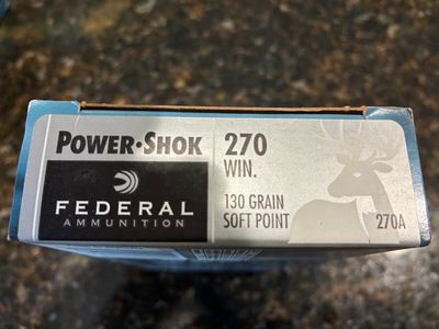 Federal Power-Shok .270 Win 130 Grain Soft Point Ammunition - Hunting Cartridges