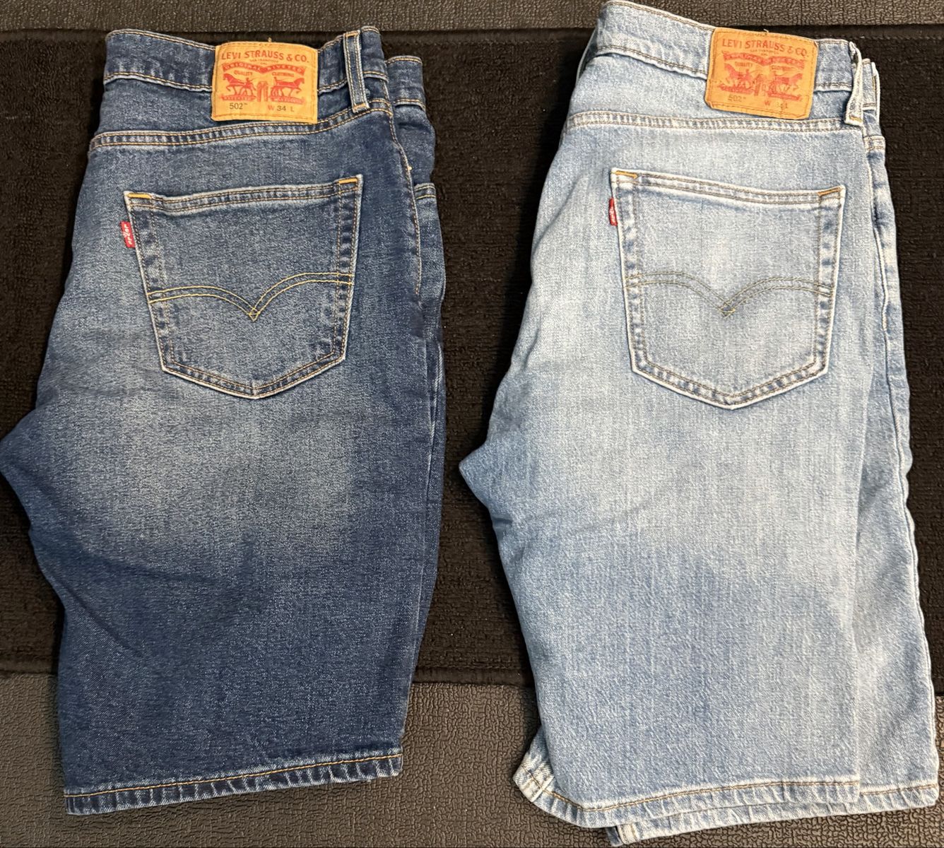Lot of 2 Men's Levi's 502 Denim Shorts Size W34 Medium Light Wash