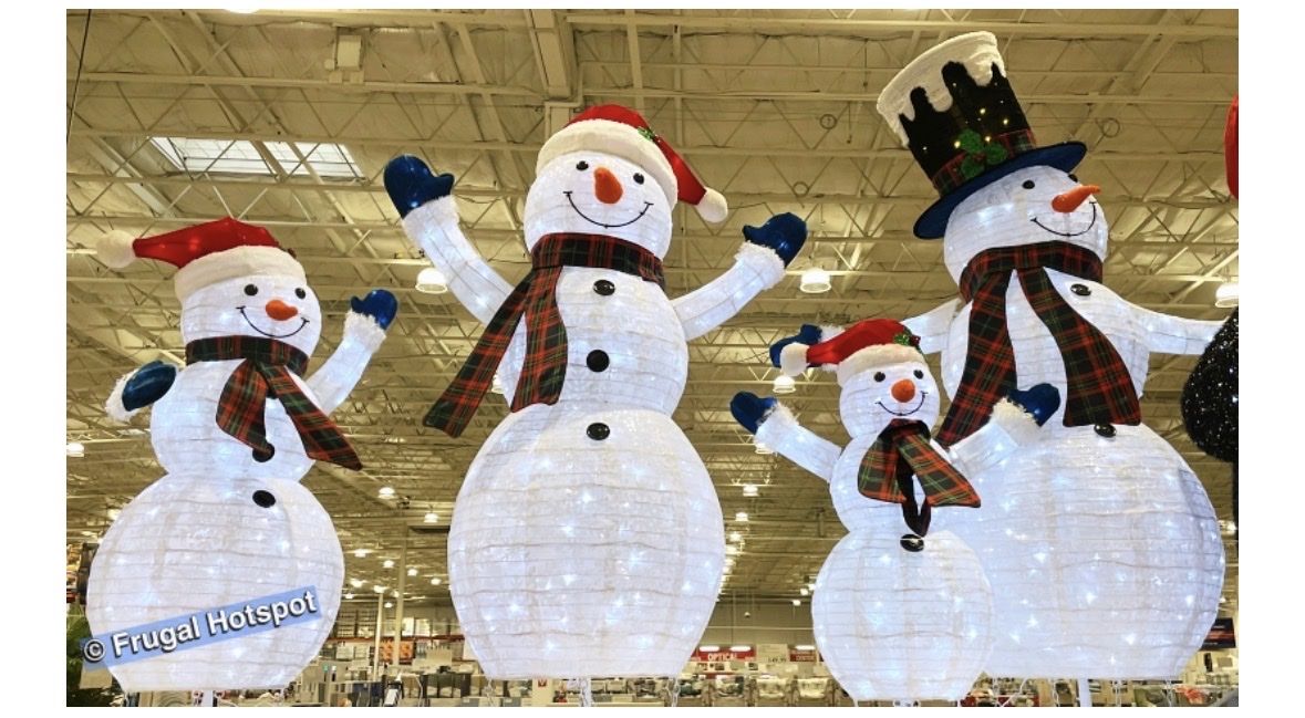 Family of Christmas Snowman x4 Ornament, Decor, Christmas Yard Decorations