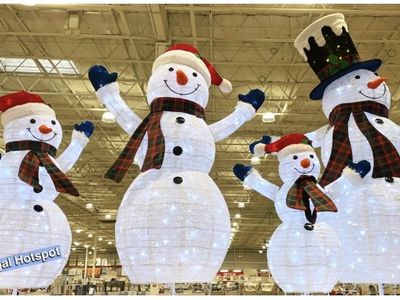 Family of Christmas Snowman x4 Ornament, Decor, Christmas Yard Decorations