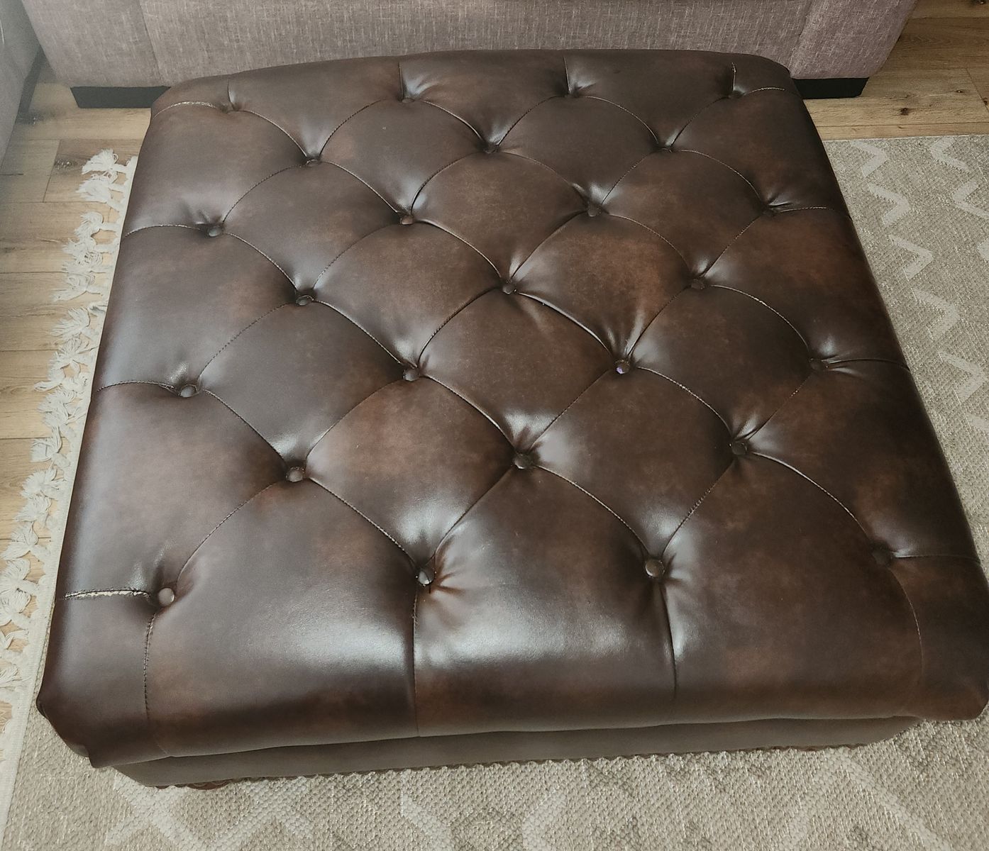 Leather ottoman 