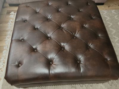 Leather ottoman