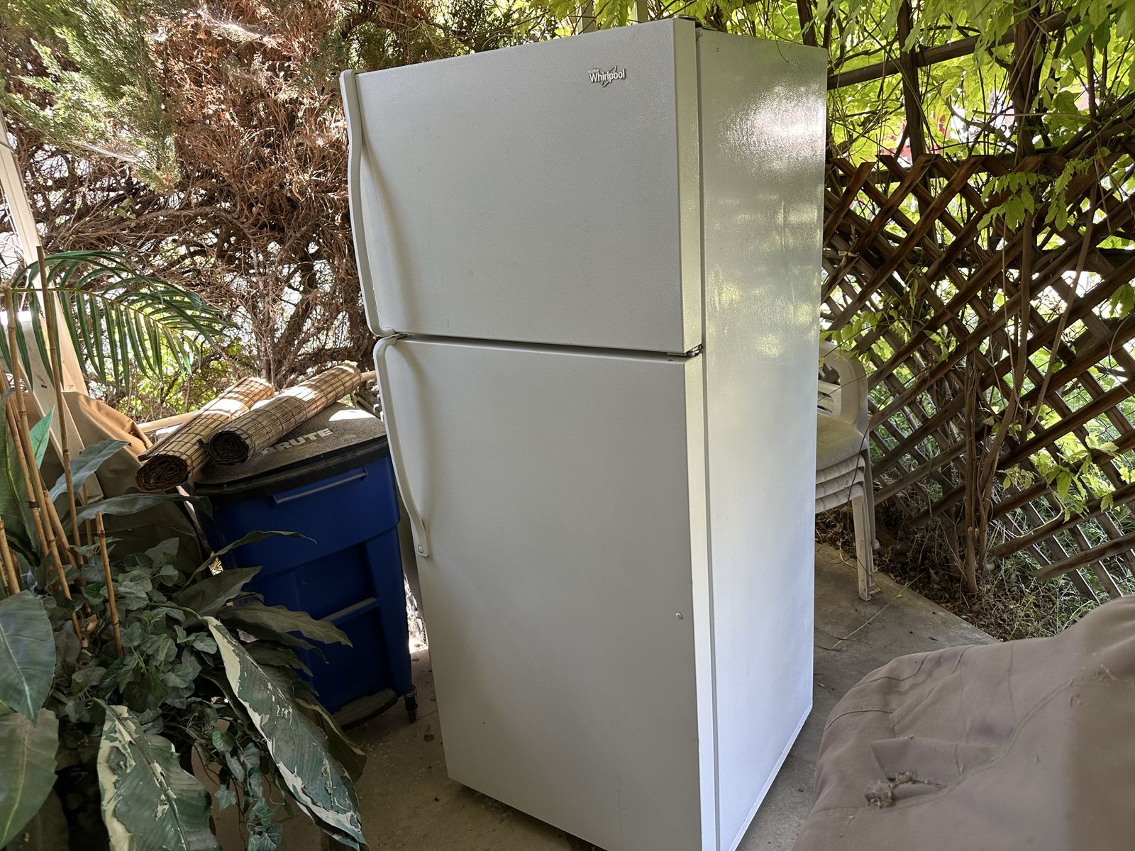 Whirlpool White Top Freezer Refrigerator - Used, Good Condition
