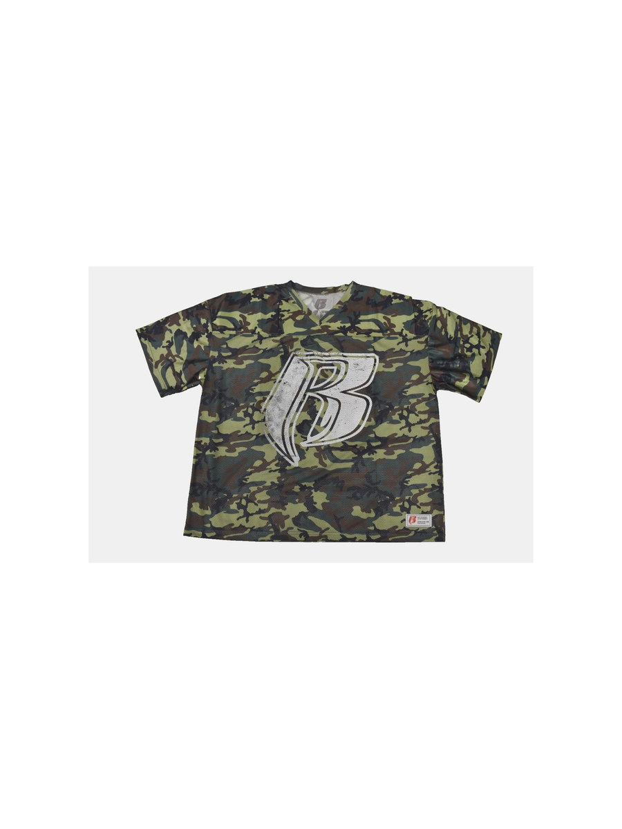 Ruff Ryders Mens Official DMX Collab Camo Mesh Football Jersey New Sizes S-2XL