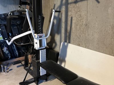 Marcy Monster Smith Machine Home Gym with Weight Stack and Bench - All-in-One Fitness