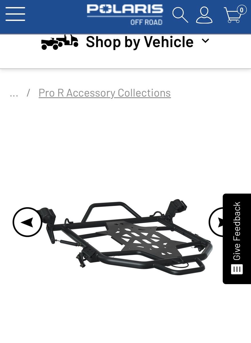 Polaris Pro Pivoting Spare Tire Carrier for RZR - Fits up to 33" Tire, 75lb Capacity, Matte Black