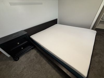 King Size mattress and Platform Bed Frame with Headboard and Foundation memory foam mattress