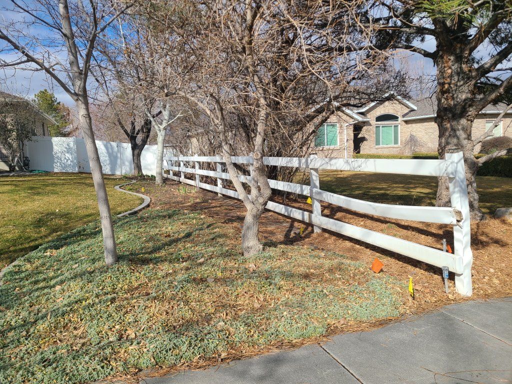 Free wood fence wrapped with thin vinyl