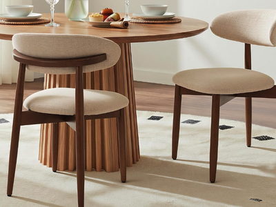 New in box, set of 2, Mid-Century Modern Wooden Dining Chair Set of 2, Indoor Upholstered Kitchen Chairs