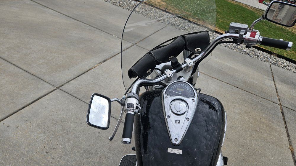 Honda VTX 1300 Custom Cruiser Motorcycle - Black, Used, Saddlebags, Windshield