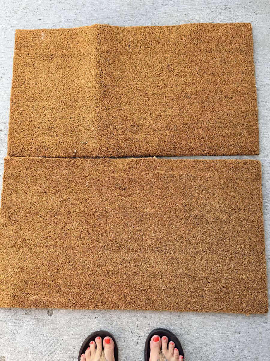 New 18”x36" Coir Doormat (Pack of 2) - Natural Coconut Fiber Entrance Mat, Non-Slip Rubber Backing