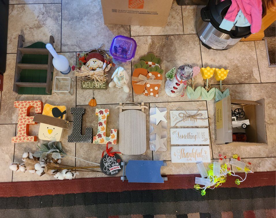 Holiday decorations - wood, glass